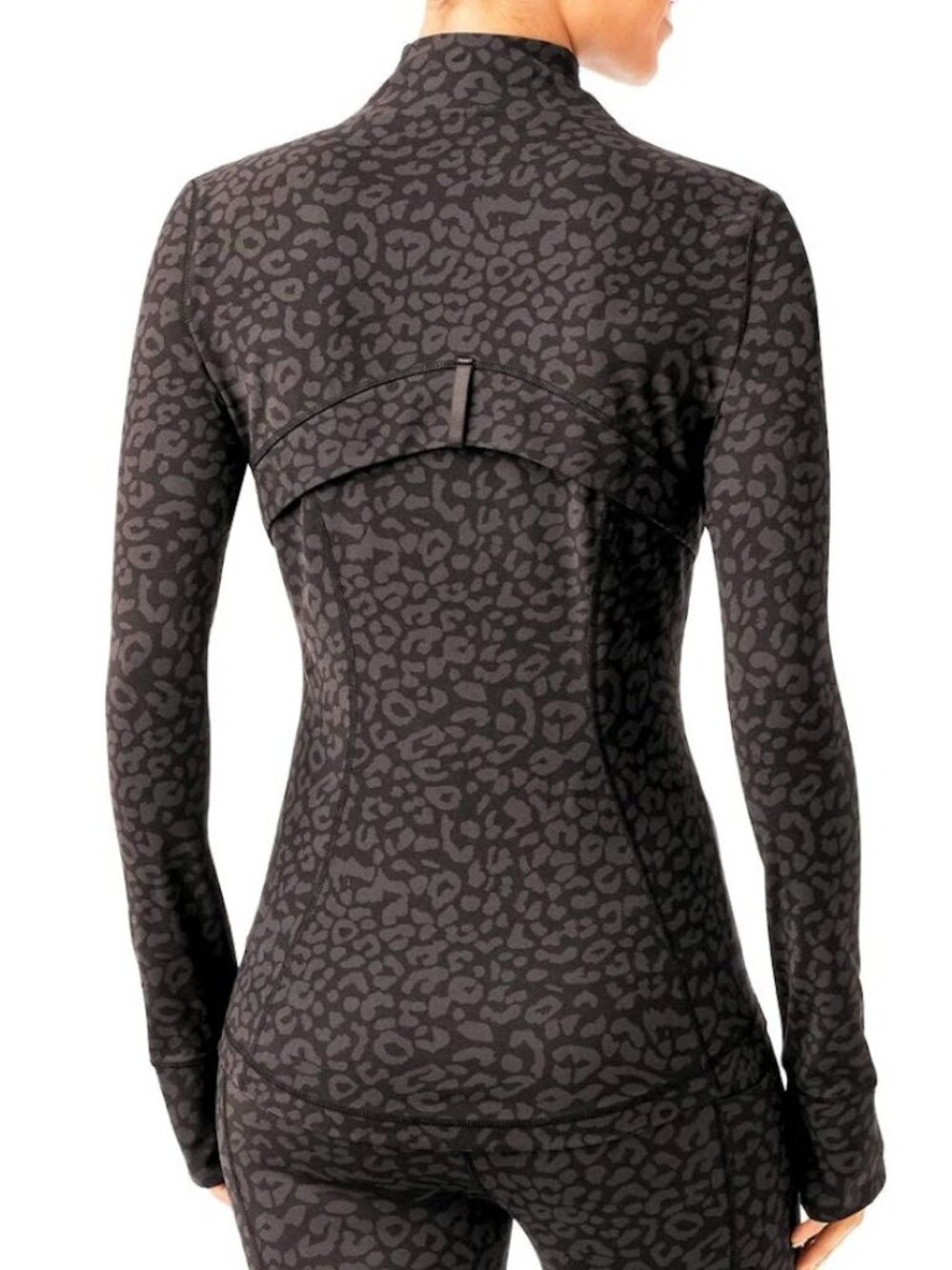Member's Mark Ladies Zen Zip Up Semi-Fitted Active Jacket – Black/Gray Leopard - Picture 3 of 7